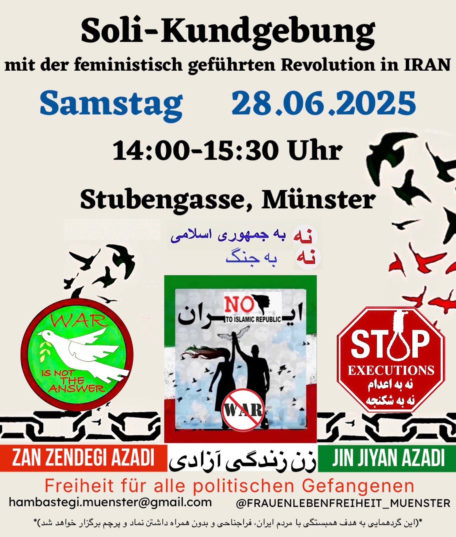 Nein zum Krieg! Nein zur Islamischen Republik Iran! 
