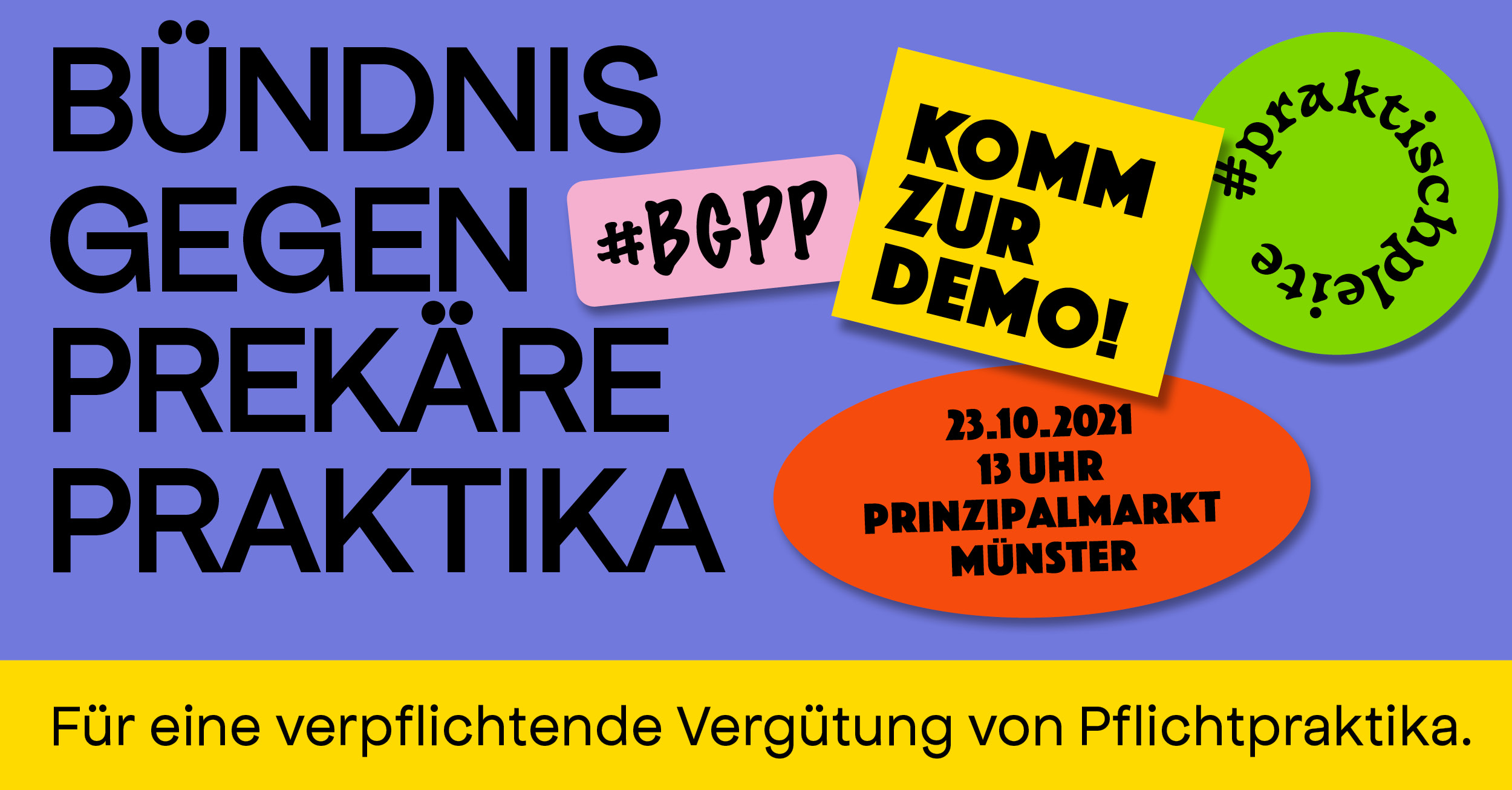 Banner Bündnis gegen prekäre Praktika Münster