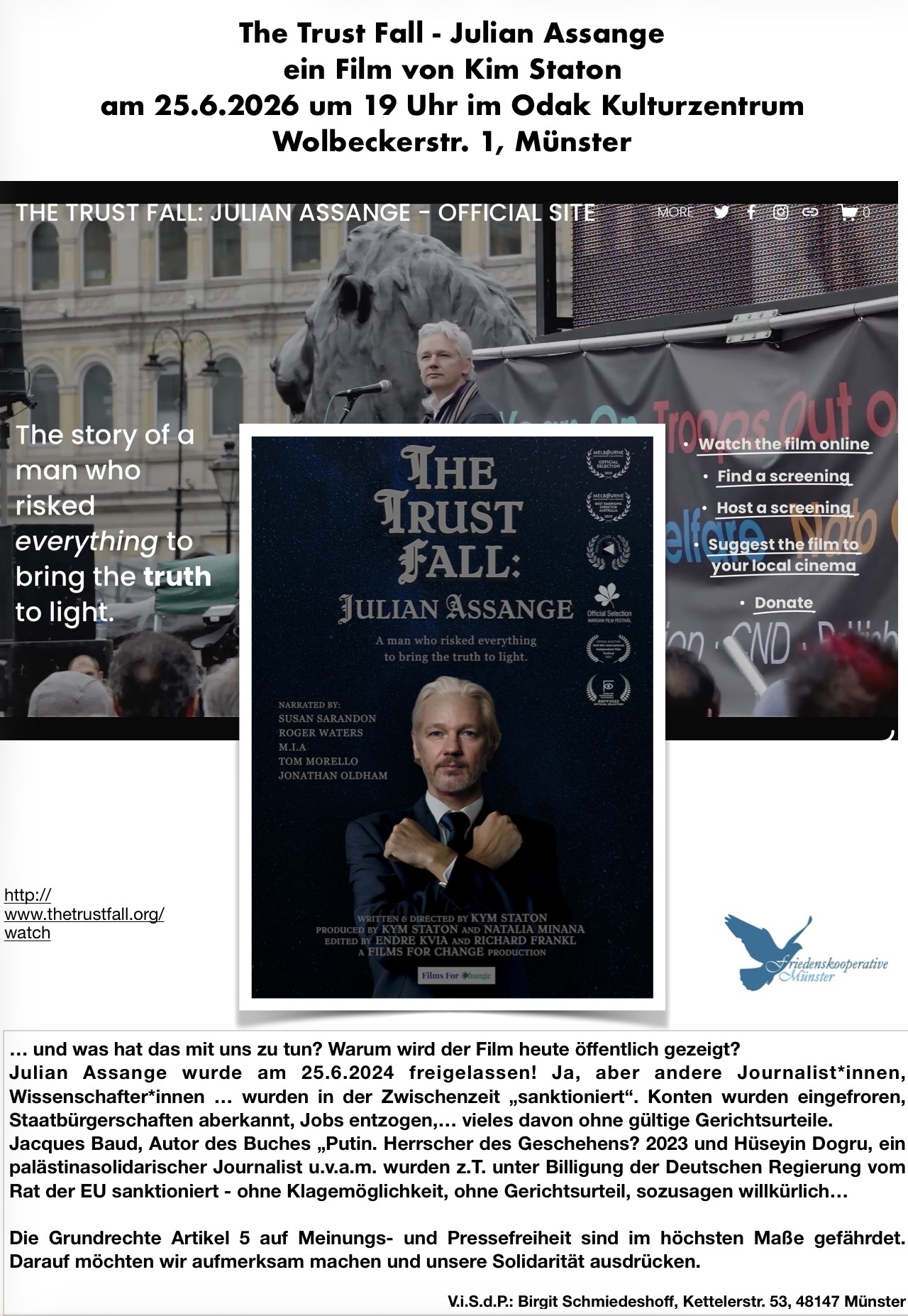 Julian Assange Meinungsfreiheit Pressefreiheit
