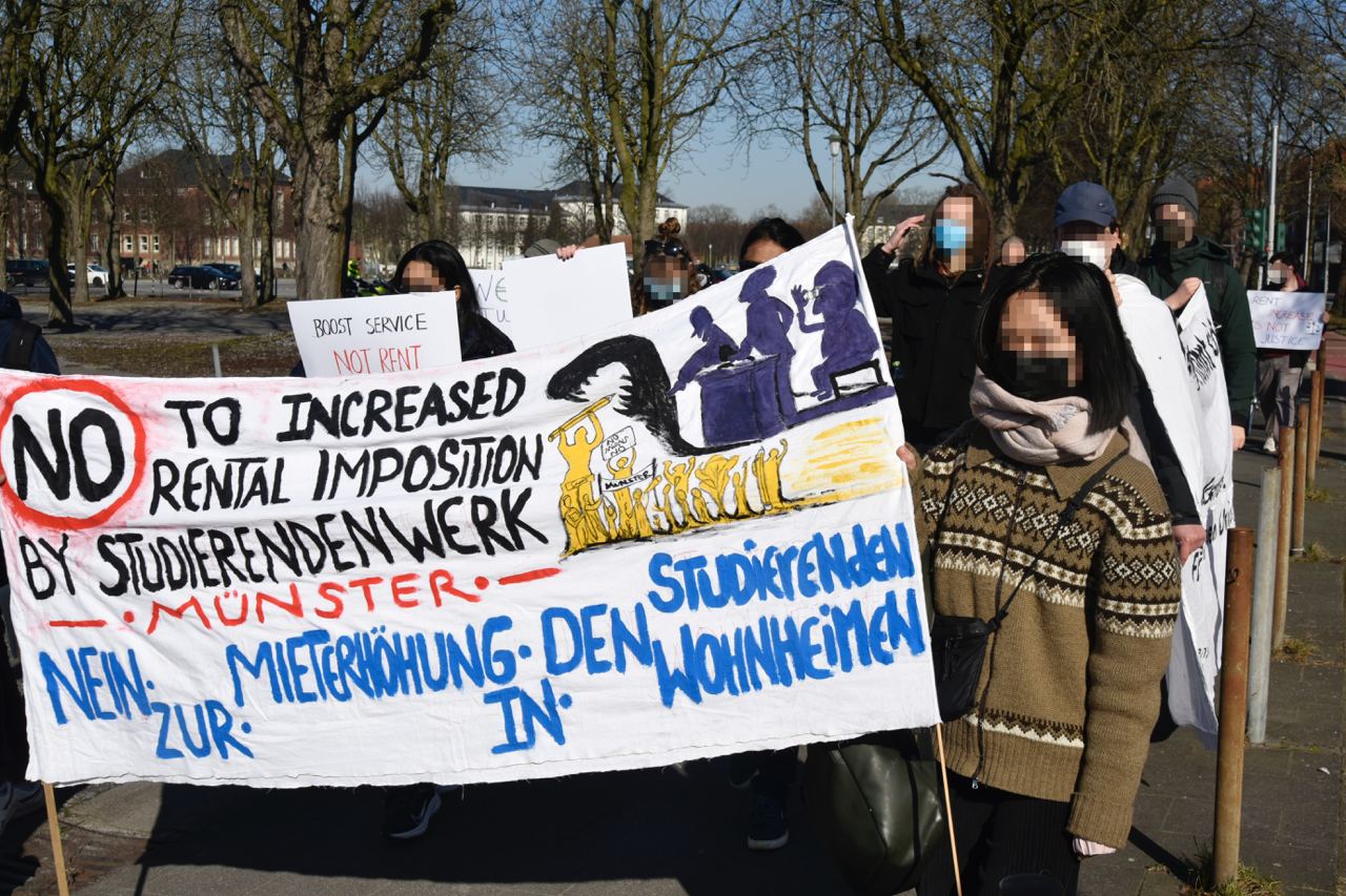 Protest rally against Studierendenwerk Münster on 3rd March 2022
