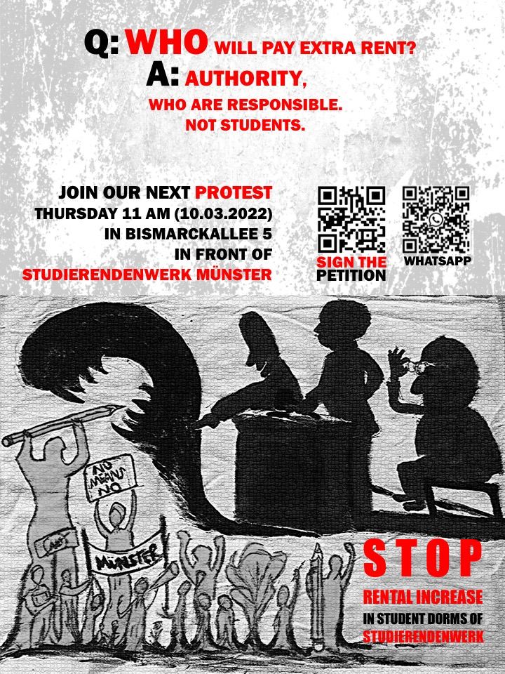 Flyers for the second demo against studierendenwerk.