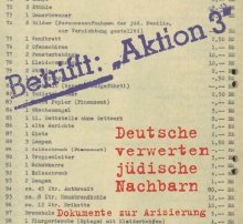 Bild zur Ausstellung „Betrifft: Aktion 3 – Deutsche verwerten jüdische Nachbarn“