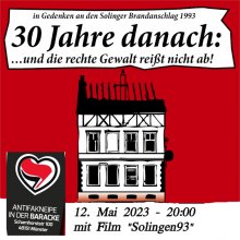 Plakat Ankündigung zur Veranstaltung Solingen 1993
