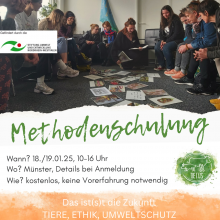 Werbung für die Methodenschulung in Form eines Fotos von der Schulung und allen wichtigen Informationen die sich auch im Text befinden.