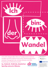 Plakat "Ich bin: der Wandel", Theaterstück am 16.02.25 um 19:30 Uhr im Specops