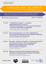 Terminübersicht der Diskussionsreihe
