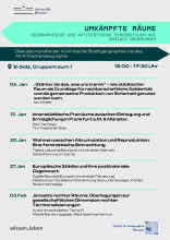Terminübersicht der Diskussionsreihe "Umkämpfte Räume"