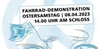 Sharepic Ostermarsch Münster 2023 Fahrrad-Demonstration am Ostersamstag, den 8. April 2023 ab 14 Uhr am Schloss 