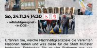 Flyer Stadtrundgang zu den Weltnachhaltigkeitszielen mit Gebärdendolmetschenden