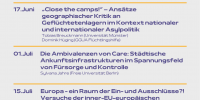 Terminübersicht der Diskussionsreihe