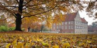 Burg Hülshoff durch einen Blätterwald