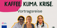 3 Frauen, Vortragsreise zum Thema Kaffee. Klima. Krise